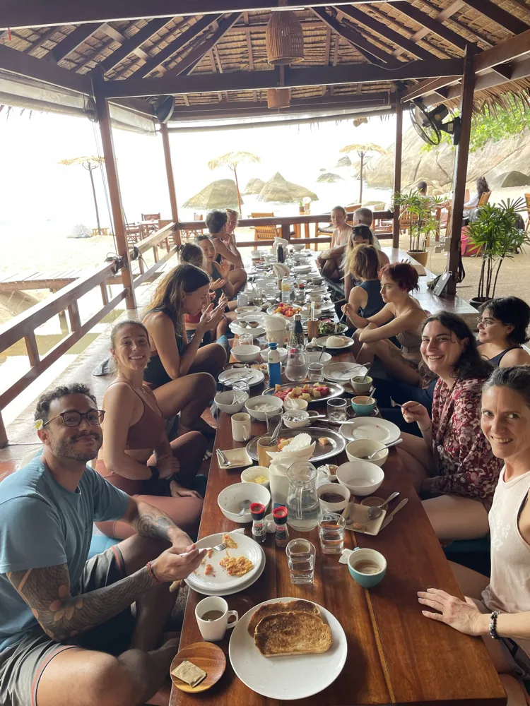 Breakfast together by the sea
