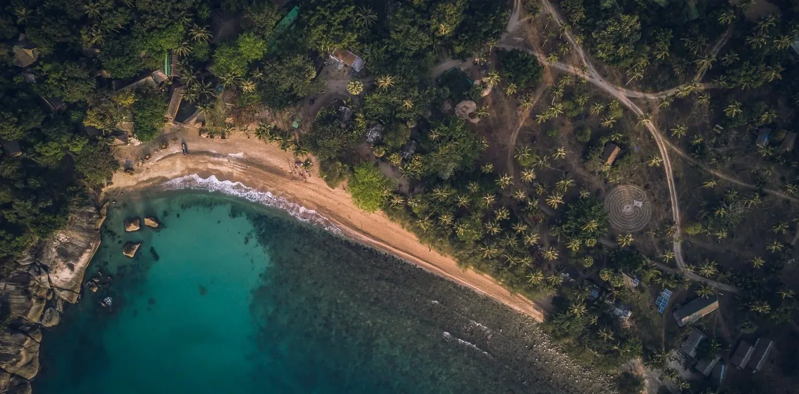 Aerial view of The Sanctuary on Haad Tien Beach, Koh Phangan